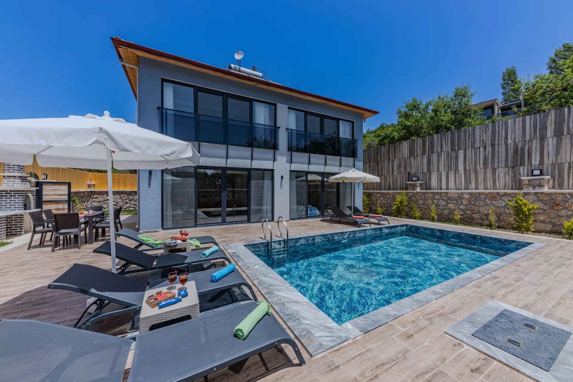 The modern balance of stone, light and water in Bodrum villas